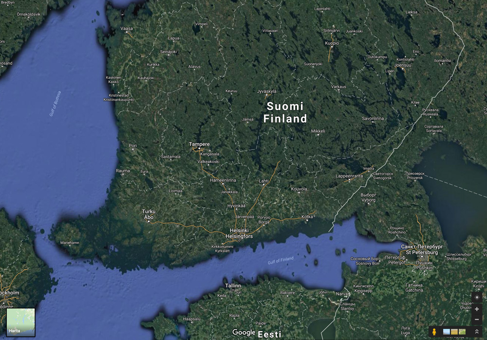 Finlandıya Google Map