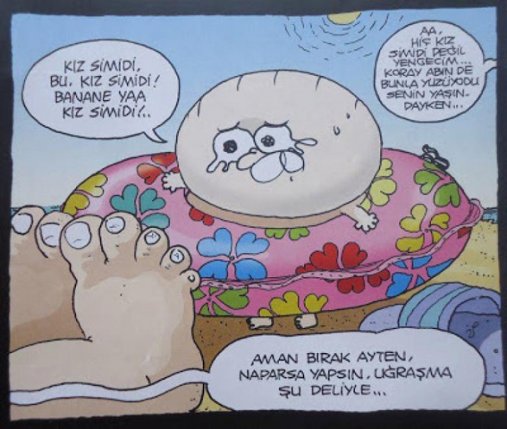 Fırat Karikatür, yüzüyor